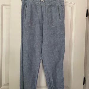 Athleta blue linen joggers